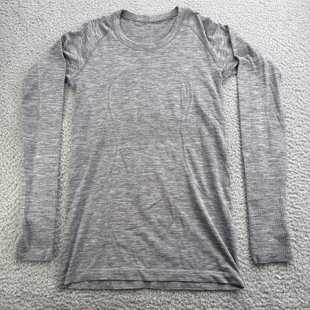 Lululemon Swiftly Tech Shirt Womens 8 Long Sleeve Lightweight Heathered Grey